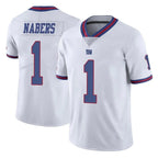 Johmsee NY.Giants #1 Malik Nabers Player White Color Rush Home Game Stitched Jerseys