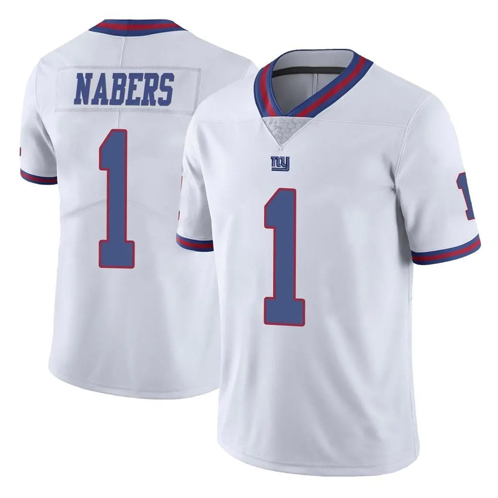 Johmsee NY.Giants #1 Malik Nabers Player White Color Rush Home Game Stitched Jerseys