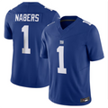 Johmsee NY.Giants #1 Malik Nabers Royal Vapor F.U.S.E. Limited American Stitched Stitched Jersey