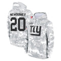 Johmsee NY.Giants #20 Greg Newsome II Player Arctic Camo Salute to Service Pullover Hoodies Limited Game Stitched Jerseys