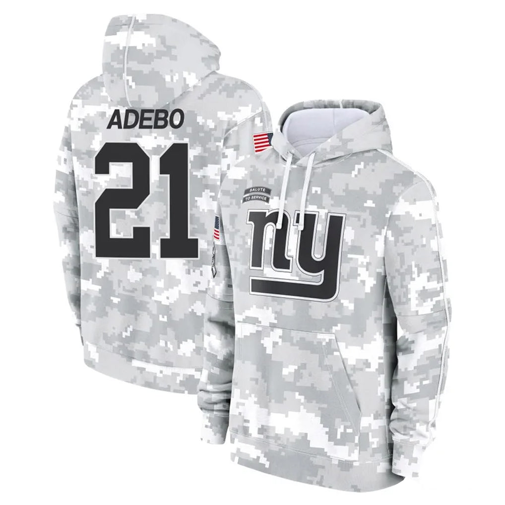 Johmsee NY.Giants #21 Paulson Adebo Player Arctic Camo Salute to Service Pullover Hoodies Limited Game Stitched Jerseys