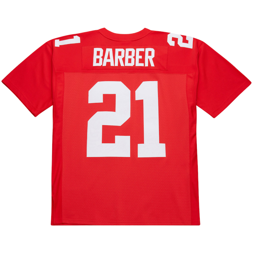 Johmsee NY.Giants #21 Tiki Barber Mitchell & Ness Red 2004 Legacy Replica Stitched Puhic Jersey