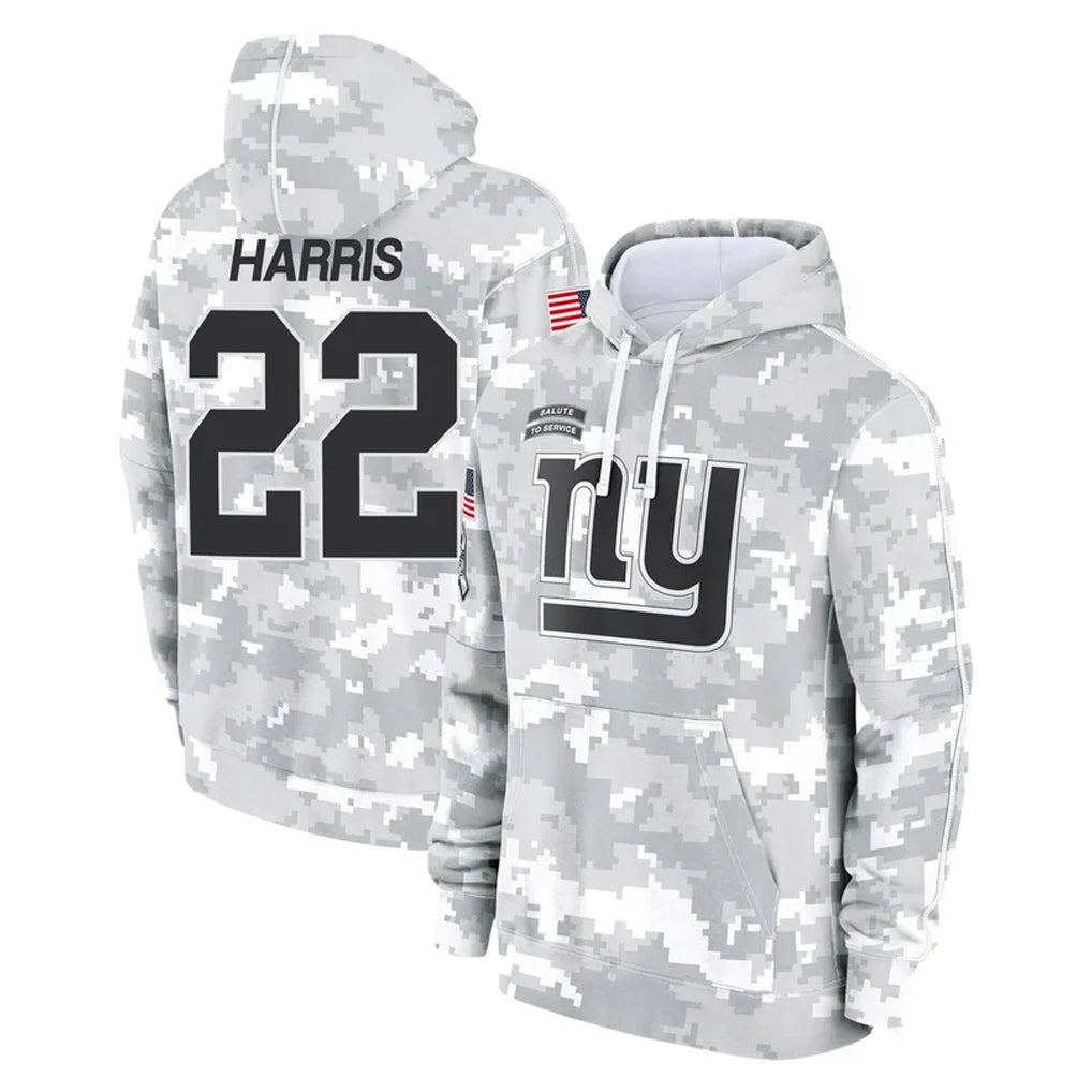 Johmsee NY.Giants #22 Najee Harris Player Arctic Camo Salute to Service Pullover Hoodies Limited Game Stitched Jerseys
