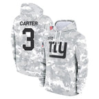 Johmsee NY.Giants #3 Abdul Carter Player Arctic Camo Salute to Service Pullover Hoodies Limited Game Stitched Jerseys