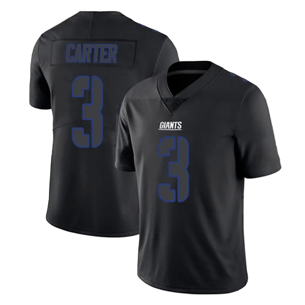 Johmsee NY.Giants #3 Abdul Carter Player Black Impact Limited Home Game Stitched Jerseys