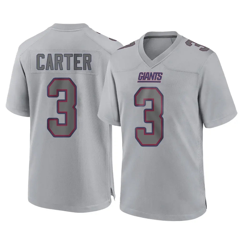 Johmsee NY.Giants #3 Abdul Carter Player Gray Atmosphere Fashion Limited Game Stitched Jerseys
