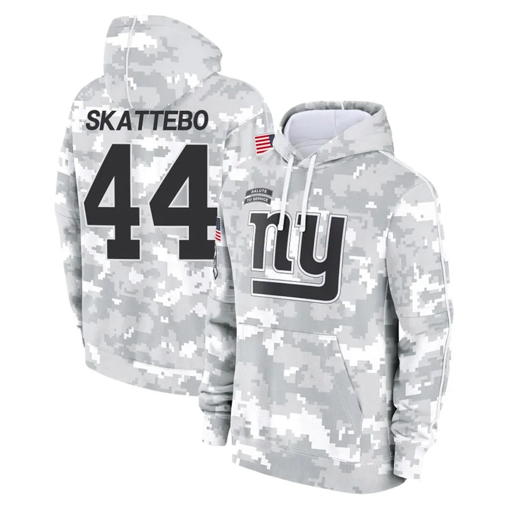 Johmsee NY.Giants #44 Cam Skattebo Player Arctic Camo Salute to Service Pullover Hoodies Limited Game Stitched Jerseys