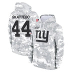 Johmsee NY.Giants #44 Cam Skattebo Player Arctic Camo Salute to Service Pullover Hoodies Limited Game Stitched Jerseys