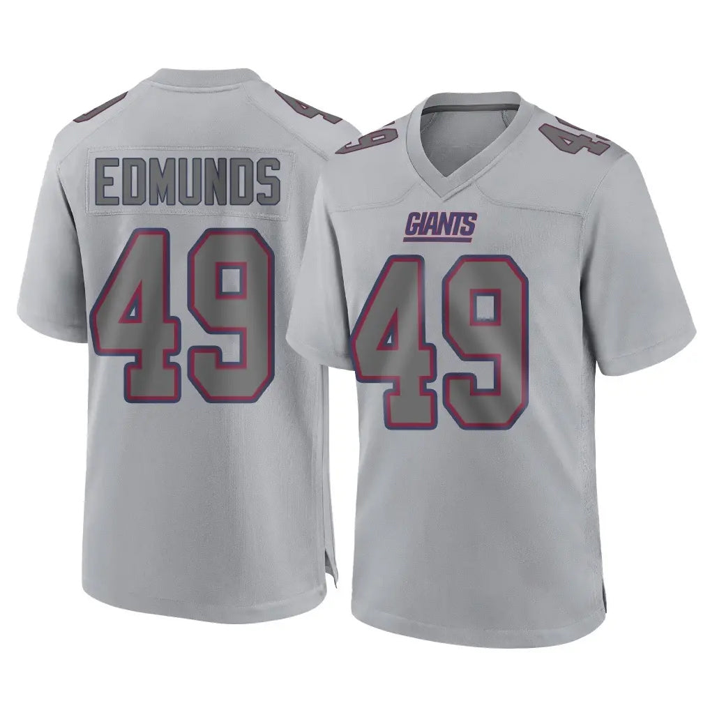 Johmsee NY.Giants #49 Tremaine Edmunds Player Gray Atmosphere Fashion Limited Game Stitched Jerseys