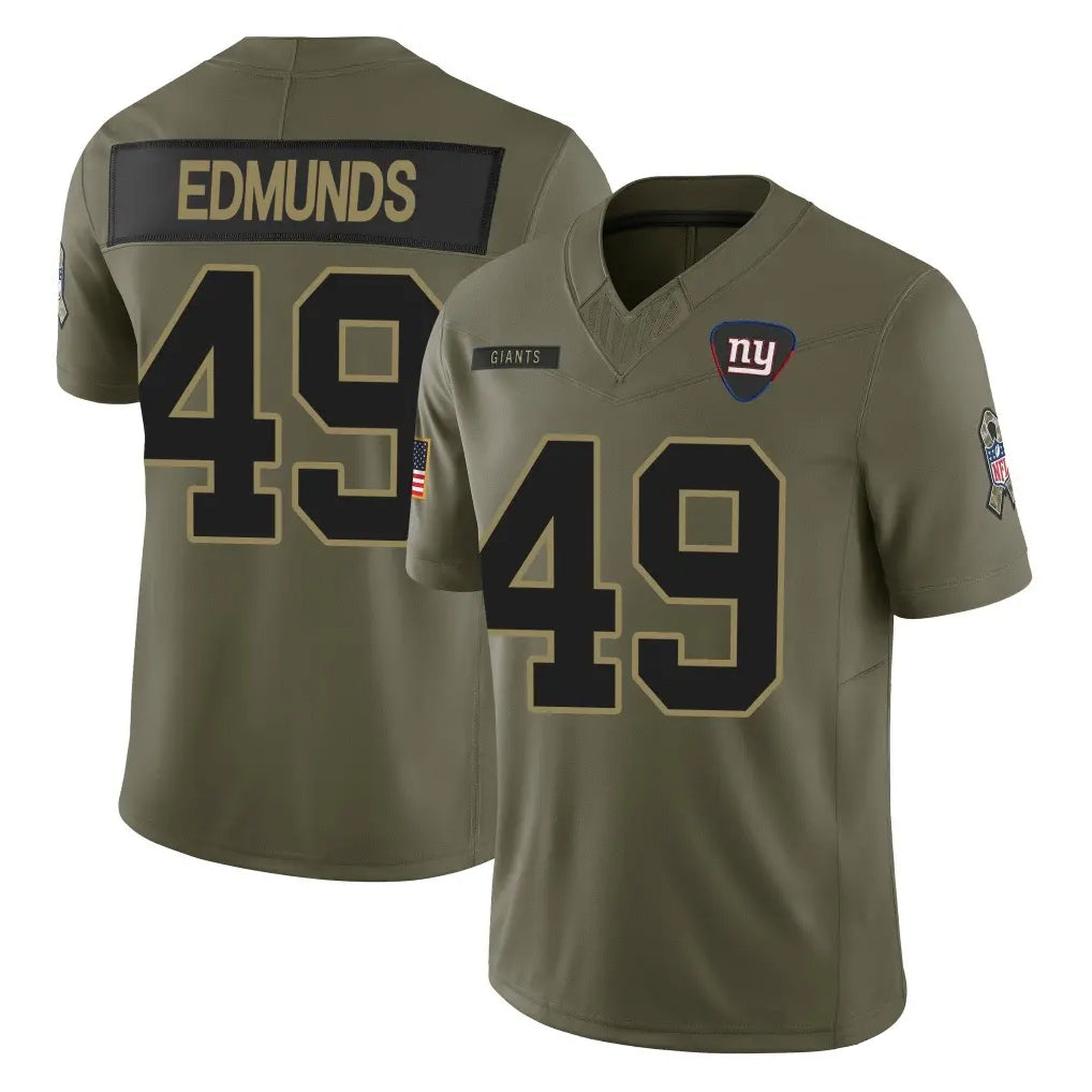 Johmsee NY.Giants #49 Tremaine Edmunds Player Olive 2025 Salute To Service Limited Stitched Jerseys