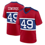 Johmsee NY.Giants #49 Tremaine Edmunds Player Red Century Home Game Stitched Jerseys