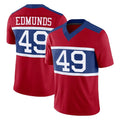 Johmsee NY.Giants #49 Tremaine Edmunds Player Red Century Vapor F.U.S.E. Home Game Stitched Jerseys