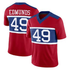 Johmsee NY.Giants #49 Tremaine Edmunds Player Red Century Vapor F.U.S.E. Home Game Stitched Jerseys