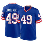 Johmsee NY.Giants #49 Tremaine Edmunds Player Royal Classic Home Game Stitched Jerseys