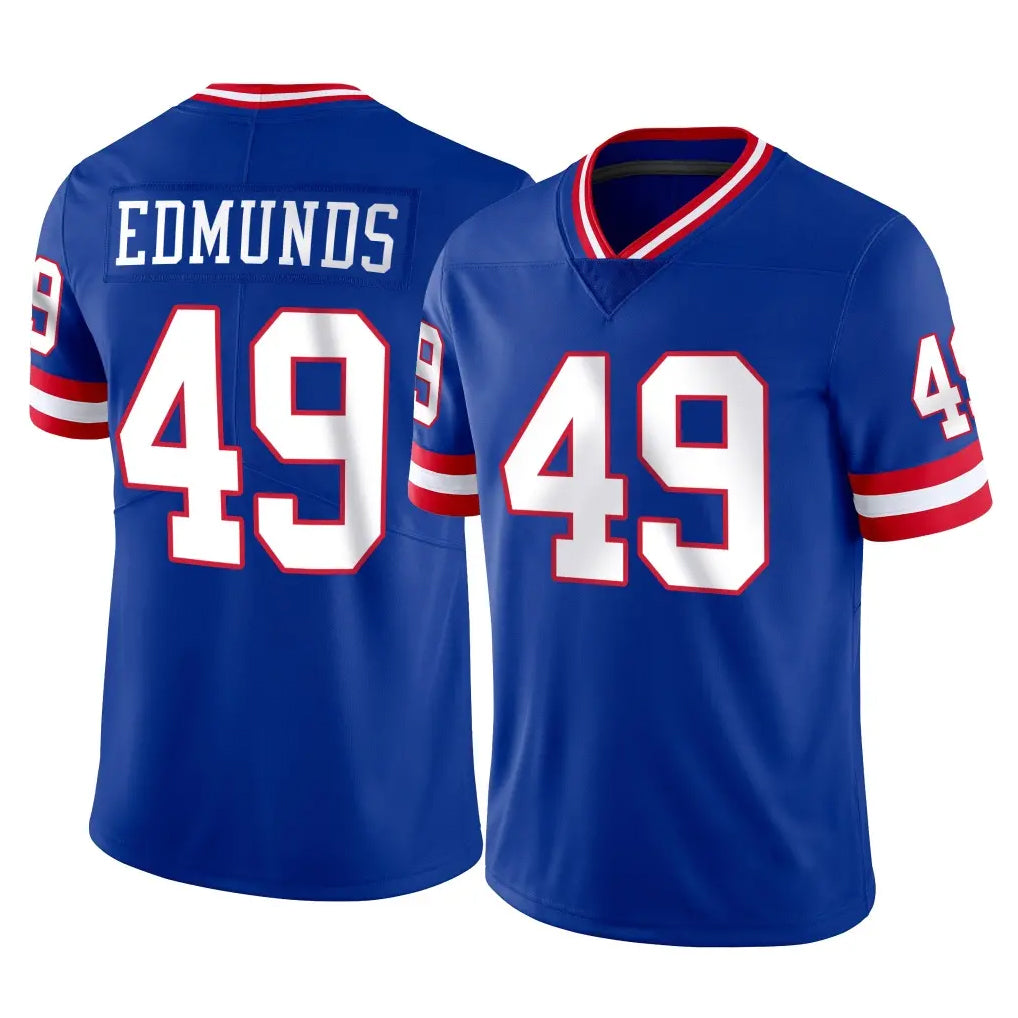 Johmsee NY.Giants #49 Tremaine Edmunds Player Royal Classic Vapor Home Game Stitched Jerseys