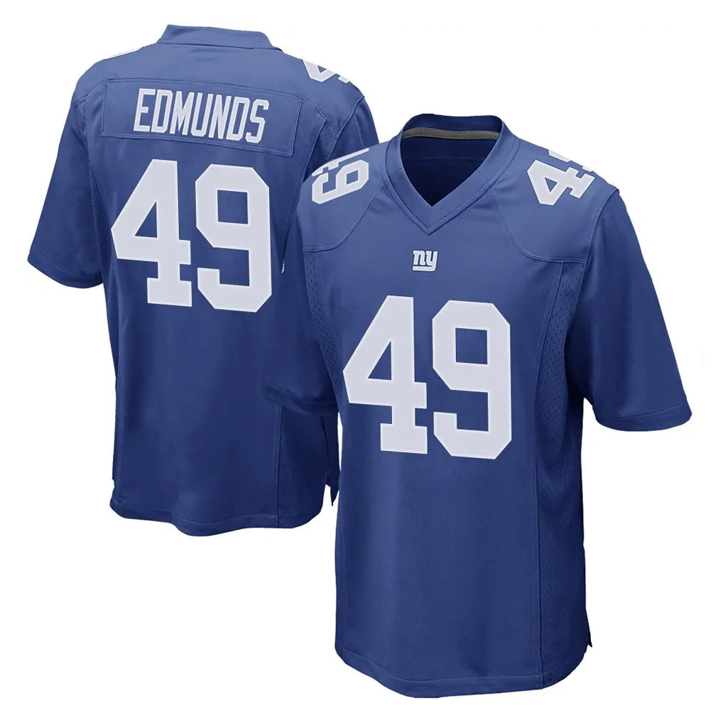 Johmsee NY.Giants #49 Tremaine Edmunds Player Royal Home Game Stitched Jerseys