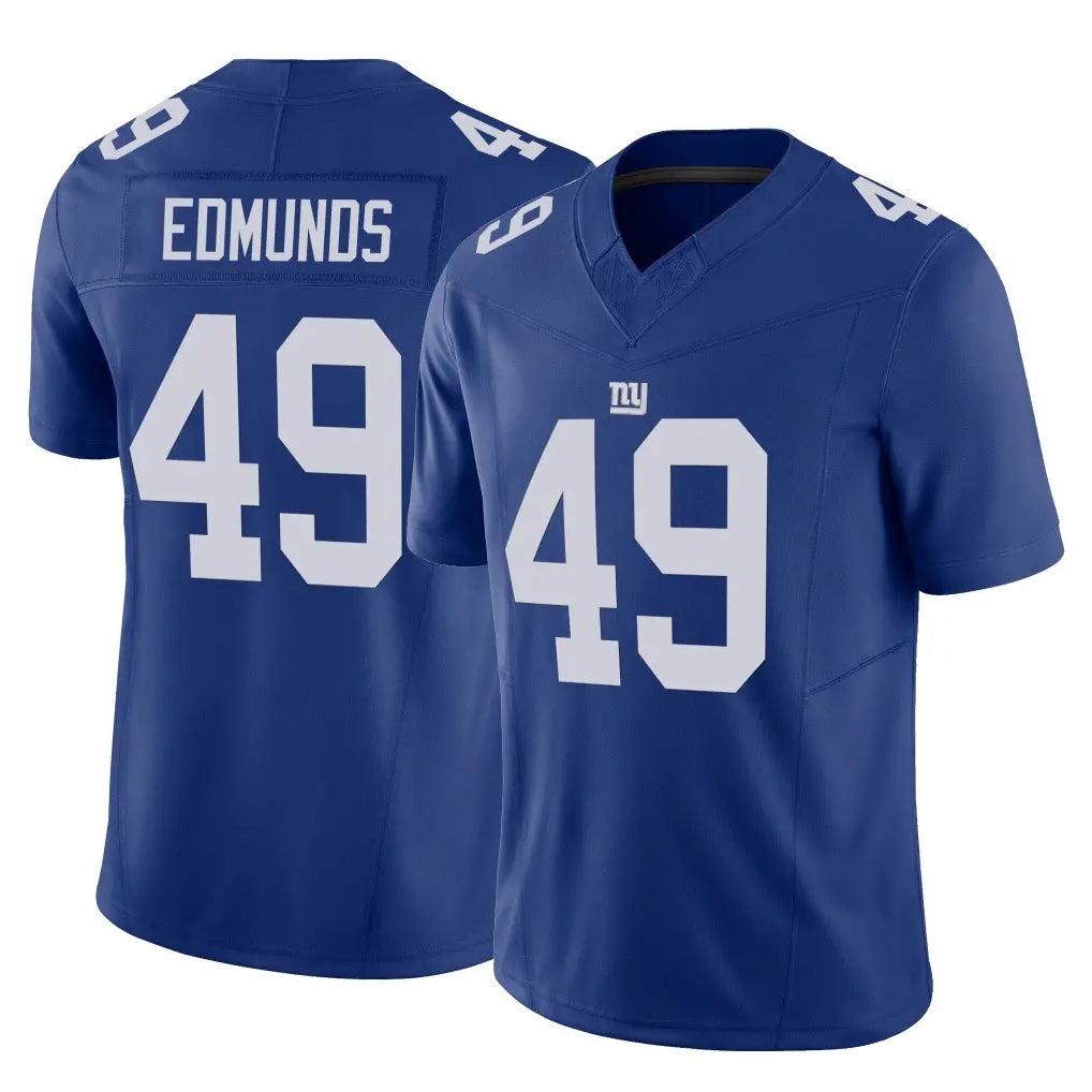 Johmsee NY.Giants #49 Tremaine Edmunds Player Royal Limited Vapor F.U.S.E. Home Game Stitched Jerseys