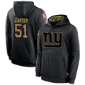 Johmsee NY.Giants #51 Abdul Carter Player Black Salute to Service Hoodies Stitched Jerseys