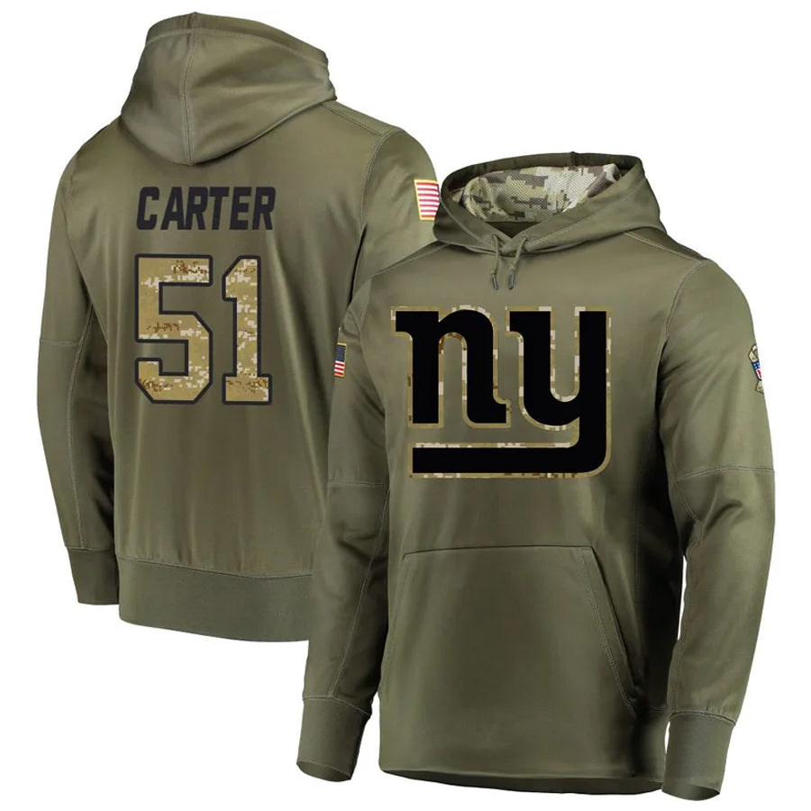 Johmsee NY.Giants #51 Abdul Carter Player Salute to Service Hoodies Stitched Jerseys
