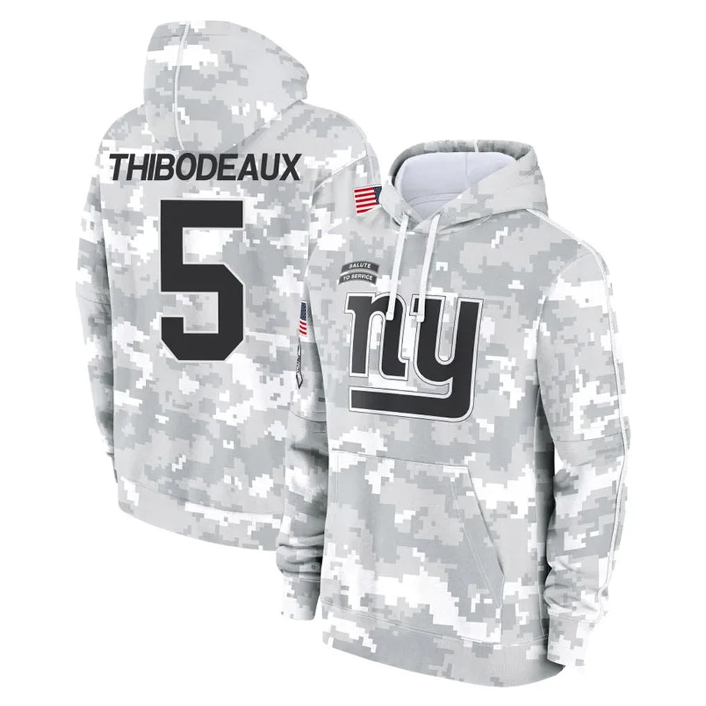 Johmsee NY.Giants #5 Kayvon Thibodeaux Player Arctic Camo Salute to Service Pullover Hoodies Limited Game Stitched Jerseys