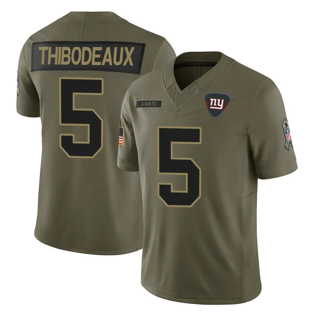 Johmsee NY.Giants #5 Kayvon Thibodeaux Player Olive 2025 Salute To Service Limited Stitched Jerseys