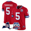 Johmsee NY.Giants #5 Kayvon Thibodeaux Player Red 100th Season & State Patch Vapor Limited Home Game Stitched Jerseys