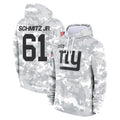 Johmsee NY.Giants #61 John Michael Schmitz Jr. Player Arctic Camo Salute to Service Pullover Hoodies Limited Game Stitched Jerseys