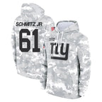 Johmsee NY.Giants #61 John Michael Schmitz Jr. Player Arctic Camo Salute to Service Pullover Hoodies Limited Game Stitched Jerseys
