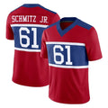 Johmsee NY.Giants #61 John Michael Schmitz Jr. Player Red Century Vapor F.U.S.E. Home Game Stitched Jerseys