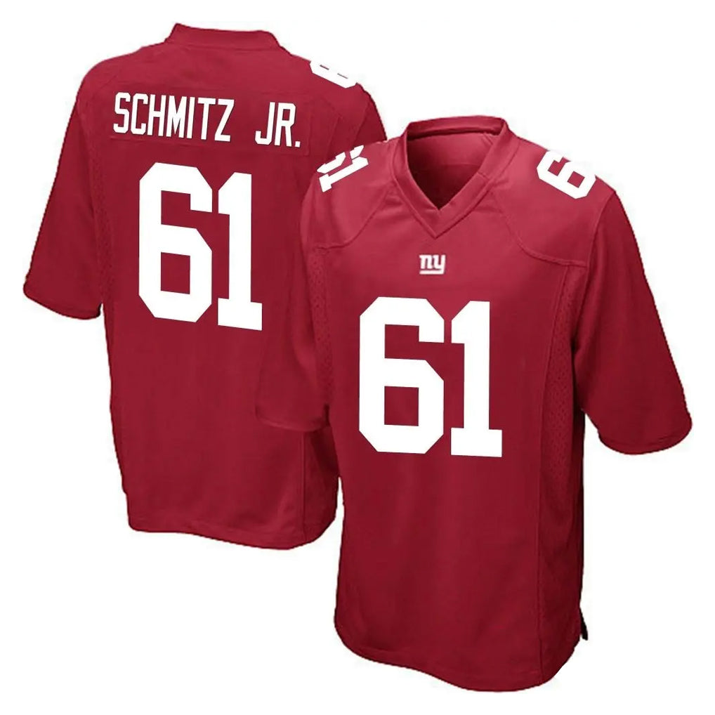 Johmsee NY.Giants #61 John Michael Schmitz Jr. Player Red Home Game Stitched Jerseys