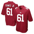 Johmsee NY.Giants #61 John Michael Schmitz Jr. Player Red Home Game Stitched Jerseys