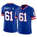 Johmsee NY.Giants #61 John Michael Schmitz Jr. Player Royal Classic Vapor Home Game Stitched Jerseys
