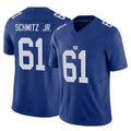 Johmsee NY.Giants #61 John Michael Schmitz Jr. Player Royal Limited Vapor F.U.S.E. Home Game Stitched Jerseys