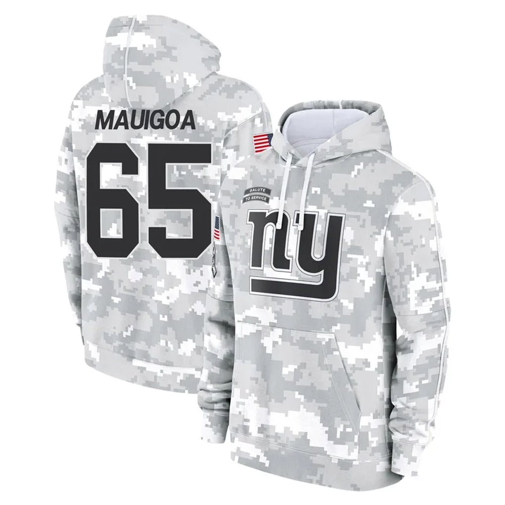 Johmsee NY.Giants #65 Francis Mauigoa Player Arctic Camo Salute to Service Pullover Hoodies Limited Game Stitched Jerseys