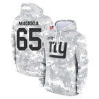 Johmsee NY.Giants #65 Francis Mauigoa Player Arctic Camo Salute to Service Pullover Hoodies Limited Game Stitched Jerseys