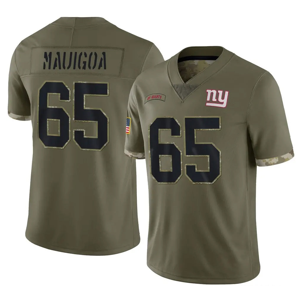 Johmsee NY.Giants #65 Francis Mauigoa Player Olive Salute To Service Limited Stitched Jerseys