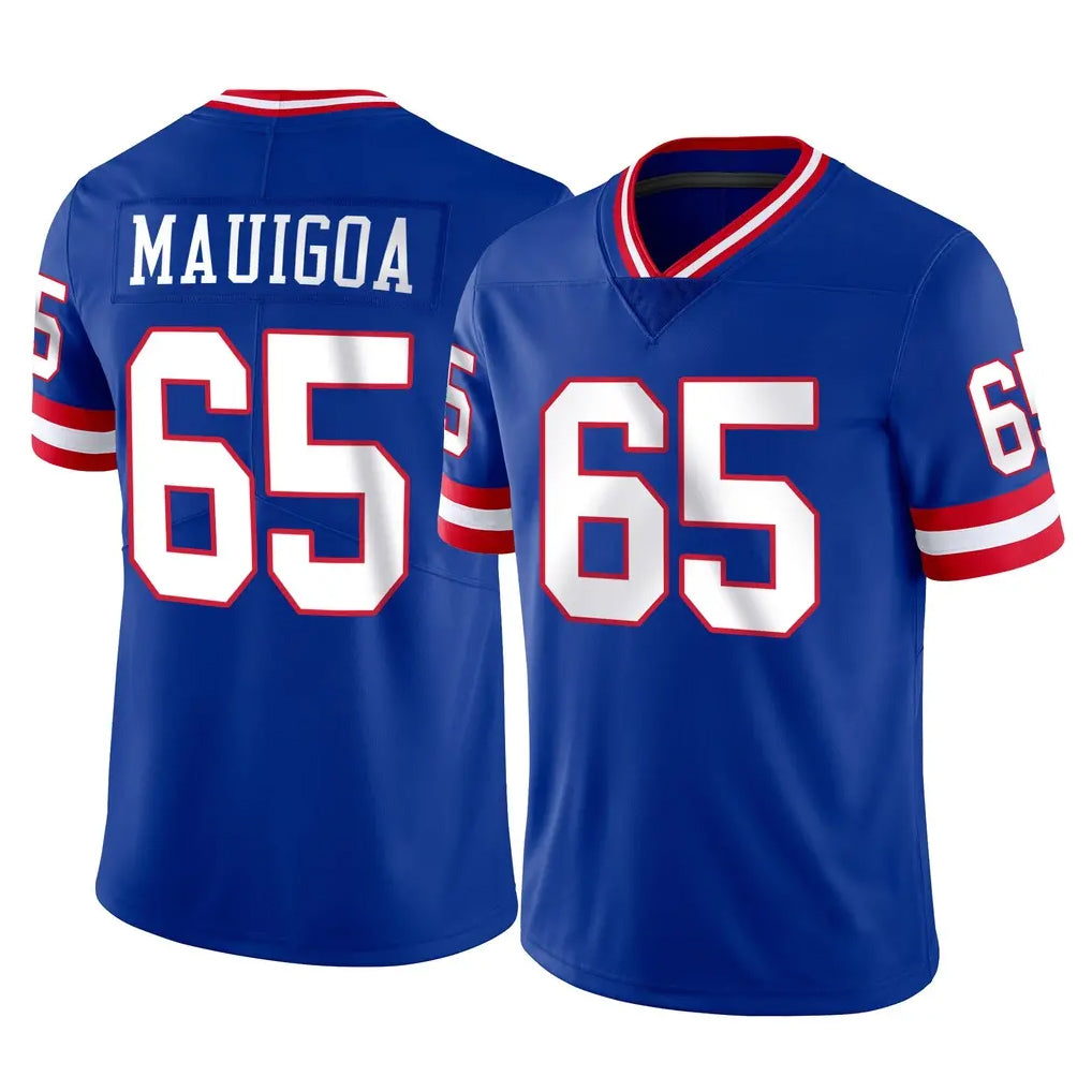Johmsee NY.Giants #65 Francis Mauigoa Player Royal Classic Vapor Home Game Stitched Jerseys