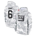 Johmsee NY.Giants #6 Jaxson Dart Player Arctic Camo Salute to Service Pullover Hoodies Limited Game Stitched Jerseys