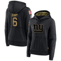 Johmsee NY.Giants #6 Jaxson Dart Player Black Salute to Service Hoodies Stitched Jerseys