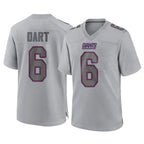 Johmsee NY.Giants #6 Jaxson Dart Player Gray Atmosphere Fashion Limited Game Stitched Jerseys