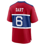 Johmsee NY.Giants #6 Jaxson Dart Player Red Alternate Century Red Game Stitched Jerseys