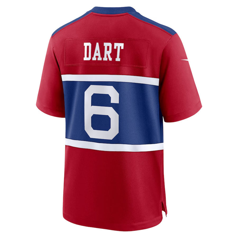 Johmsee NY.Giants #6 Jaxson Dart Player Red Alternate Century Red Game Stitched Jerseys