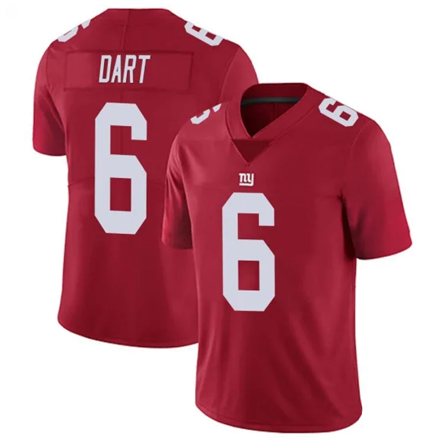 Johmsee NY.Giants #6 Jaxson Dart Player Red Alternate Vapor Limited Stitched Jerseys