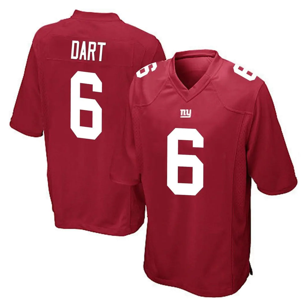Johmsee NY.Giants #6 Jaxson Dart Player Red Home Game Stitched Jerseys