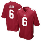 Johmsee NY.Giants #6 Jaxson Dart Player Red Home Game Stitched Jerseys