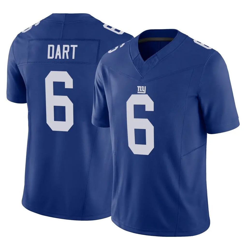 Johmsee NY.Giants #6 Jaxson Dart Player Royal Limited Vapor F.U.S.E. Home Game Stitched Jerseys