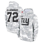 Johmsee NY.Giants #72 Jermaine Eluemunor Player Arctic Camo Salute to Service Pullover Hoodies Limited Game Stitched Jerseys