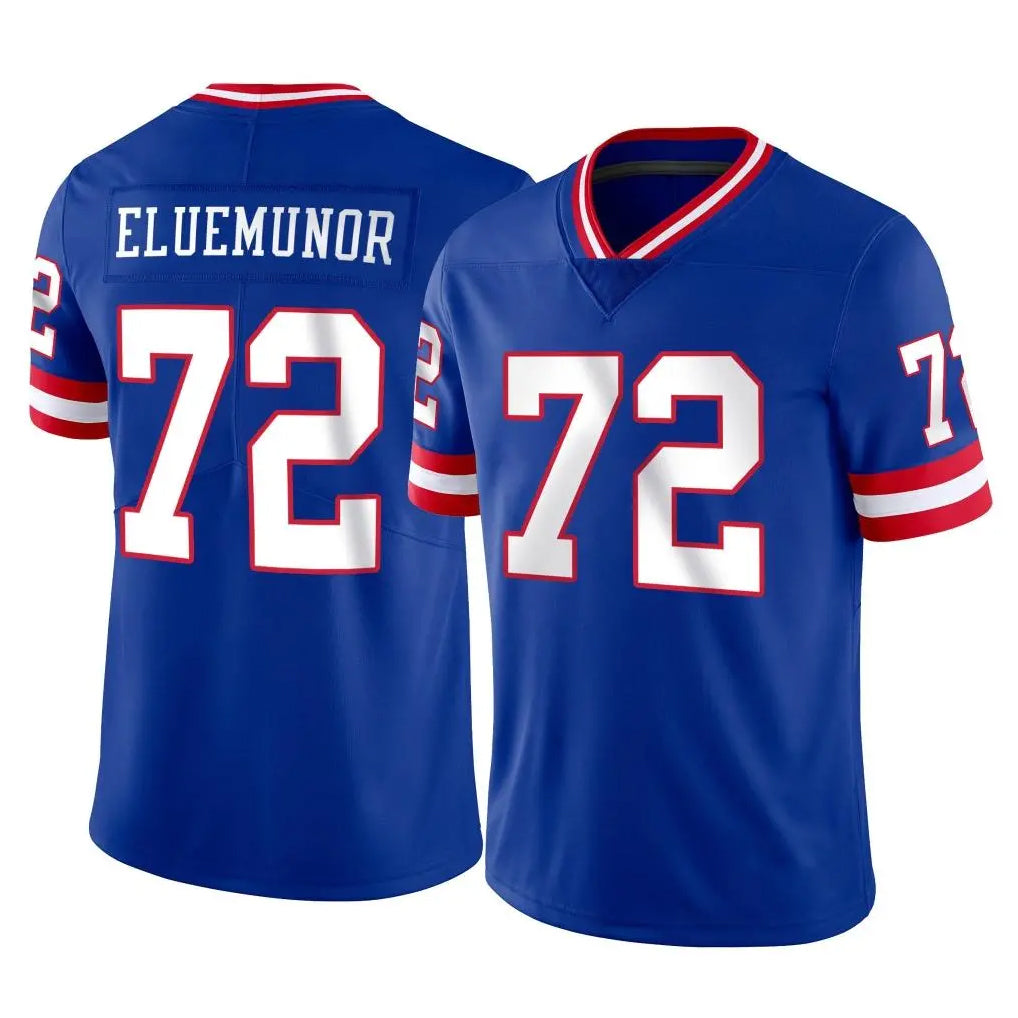 Johmsee NY.Giants #72 Jermaine Eluemunor Player Royal Classic Vapor Home Game Stitched Jerseys