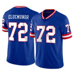 Johmsee NY.Giants #72 Jermaine Eluemunor Player Royal Classic Vapor Home Game Stitched Jerseys