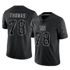Johmsee NY.Giants #78 Andrew Thomas Player Black Limited Reflective Home Game Stitched Jerseys